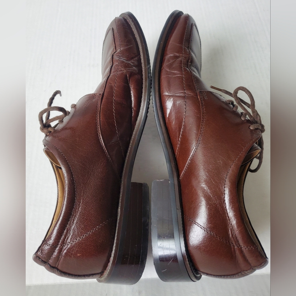 Zengara Men's Brown Leather Dress Shoes Sz 9M - Picture 6 of 11